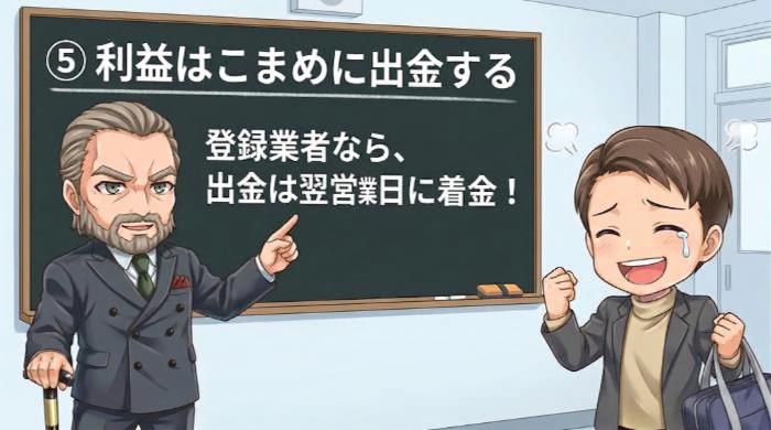 利益はこまめに出金する 