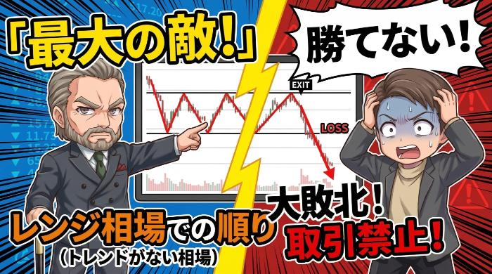 【最大の敵】レンジ相場で順張りを試みるという過ち