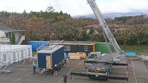 トレーラーホテルは車両という性格上、不動産と比べ小口、短期償却の税制メリットがあり、固定賃金による借り上げで高い投資利回りが期待できるという。