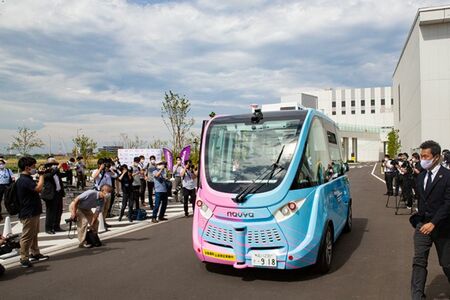羽田みらい開発、鹿島建設、ソフトバンクの子会社のBOLDLY、マクニカ、日本交通の協力で実現 筆者撮影