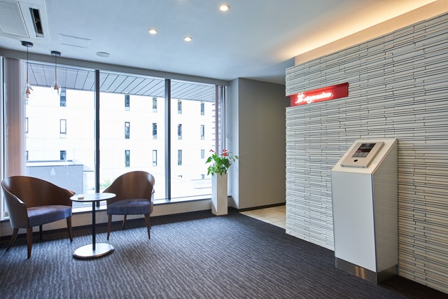 錦糸町のモデルハウスの、賃貸部分エントランス。