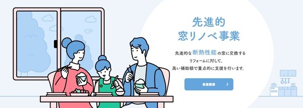 【図表1】先進的窓リノベ事業※（住宅の断熱性能向上のための先進的設備導入促進事業等）https://window-renovation.env.go.jp/