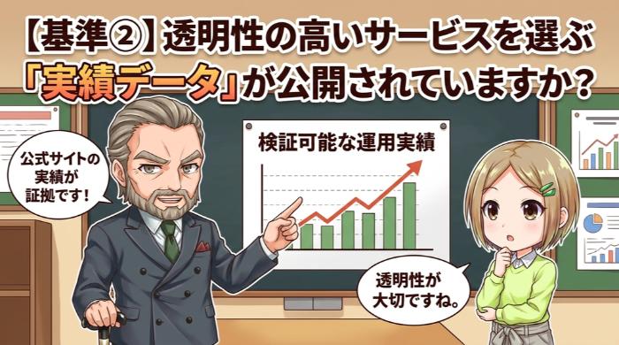 運用実績が公開されている透明性の高いサービス