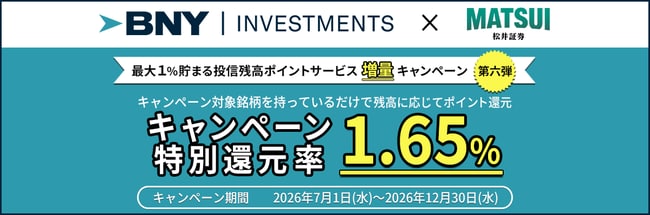 最大1%貯まる投信残高ポイントサービス増量キャンペーン第六弾