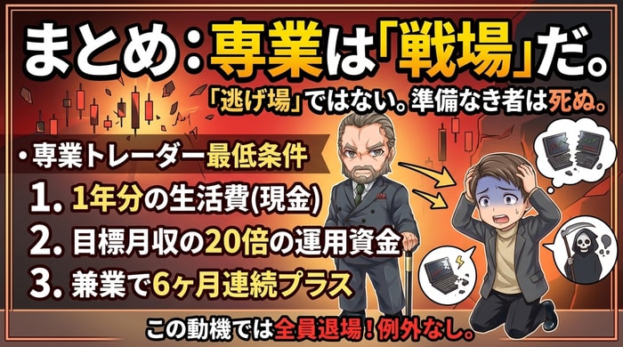 専業トレーダーの戦場に覚悟して挑むべき