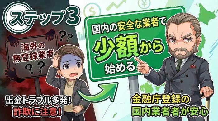 国内の安全な業者で少額から始める