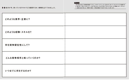 ［図表2］自分が今、持っているスキルでどう起業するか。戦略を立ててみましょう。