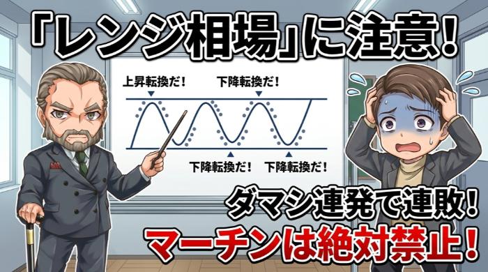 レンジ相場ではドットが短い間隔で頻繁に切り替わる