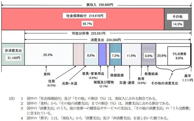 出典:総務省『家計調査年報(家計収支編)2020年(令和2年)Ⅱ 総世帯及び単身世帯の家計収支』