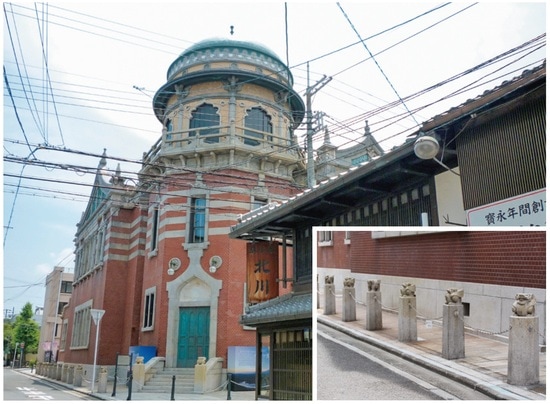 1912年 伊東忠太 京都市下京区東中筋通正面下ル紅葉町 出所:『京都・大阪・神戸 名建築さんぽマップ増補改訂版』(エクスナレッジ)より抜粋