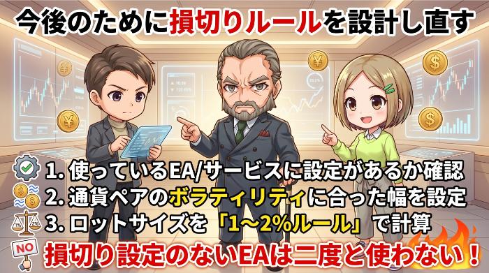 今後のために損切りルールを設計し直す