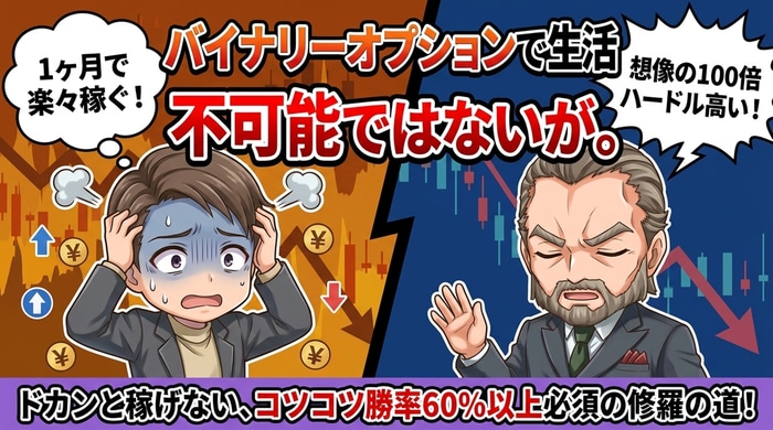 バイナリーオプションで生計を立てるのはハードルが高い