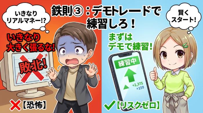 デモトレードで練習してからリアルに移行する