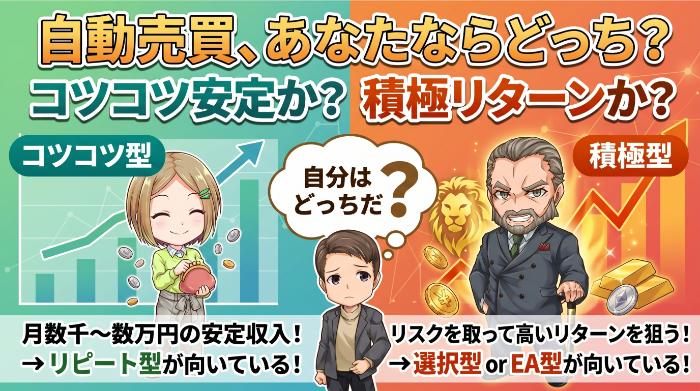 目的（コツコツ型 or 積極型）