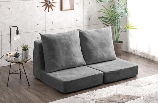 ハイバックのカバーリングソファ/チャコールグレー