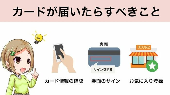 カードが届いたらすべきこと