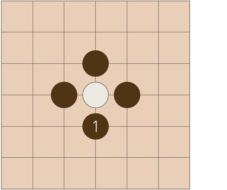 こうなるとつながる交点がないので、この白は取られます。［図表10］