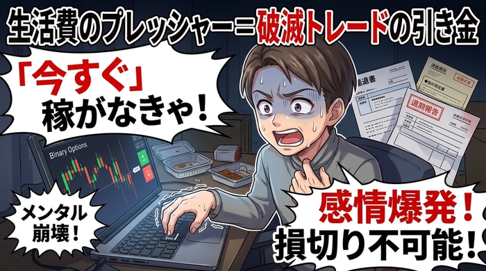 生活費のプレッシャーが正常なトレード判断を鈍らせる
