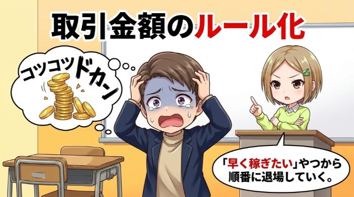 1回の取引に使う金額がルール化されていない