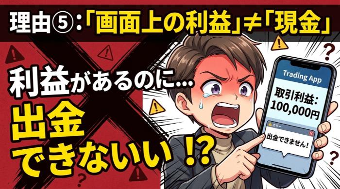 「画面上の利益」と「実際に出金できるお金」は違う