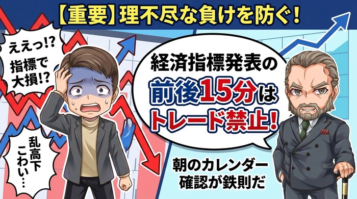 指標発表の15分前はエントリーしない