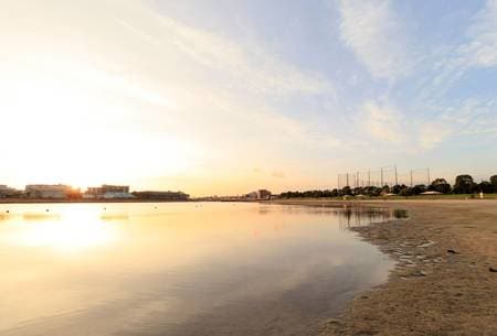 埋め立てが進み、「大森」駅から「大森ふるさとの浜辺公園」は徒歩40分……