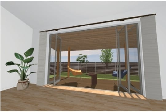 ［図表2］リビングを広げる南側の大きな窓