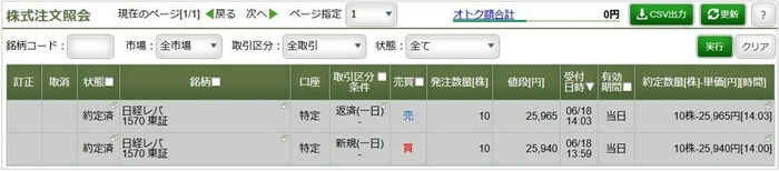株式注文照会