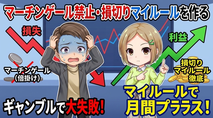 マーチンゲール禁止で損切りルールを作る