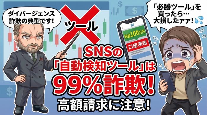 SNSの「ダイバージェンス自動検知ツール」は99%詐欺