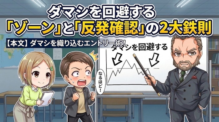 ダマシを回避するゾーンと反発確認！