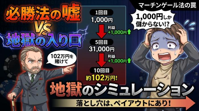 マーチンゲール法の具体的なシミュレーション