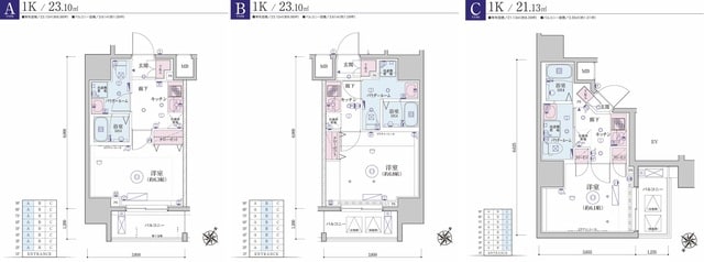 物件・間取りプラン例『リヴシティ横濱生麦』より。入居者にとって実用的であることが、高い入居率につながる