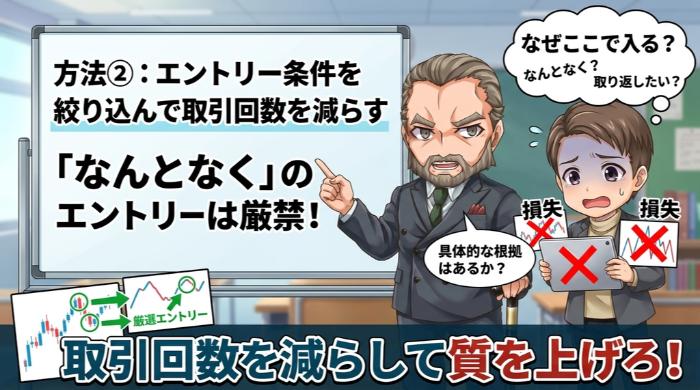 エントリー条件を絞り込んで取引回数を減らす